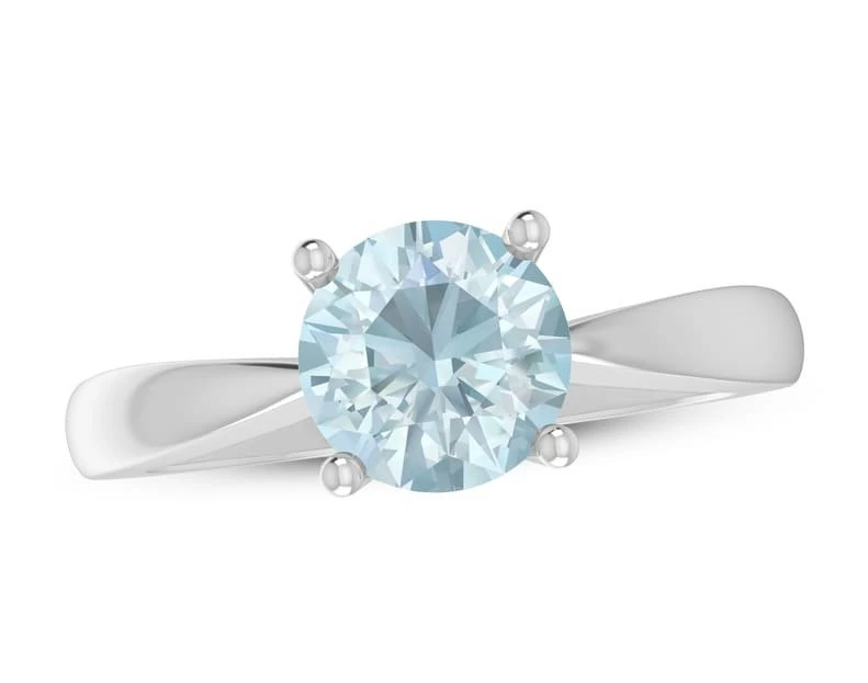 Anello solitario Acquamarina